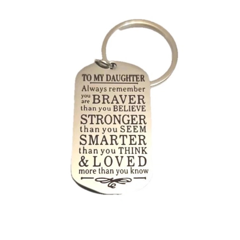 To My Daughter Always Remember You Are Brave Keychain Gift Christmas Birthday